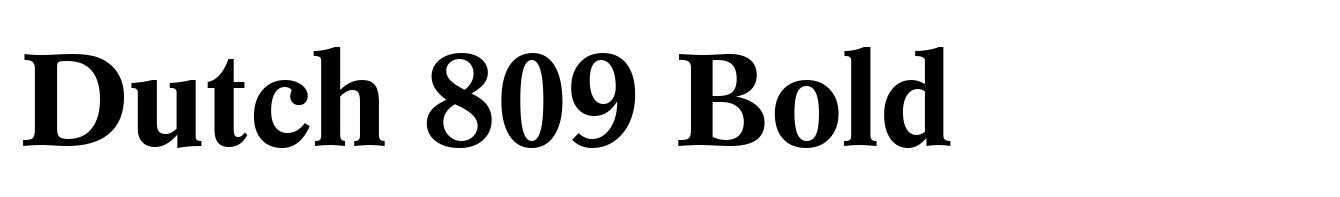 Dutch 809 Bold